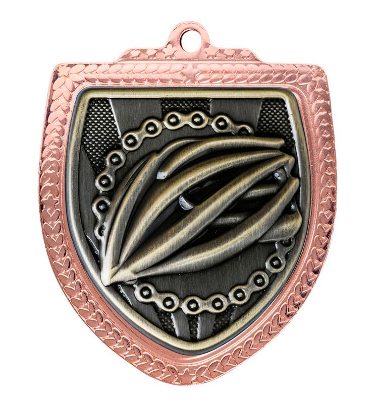 1067BVP-MS14G Shield Medal - Cycling 8cm