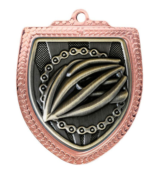 1067BVP-MS14G Shield Medal - Cycling 8cm
