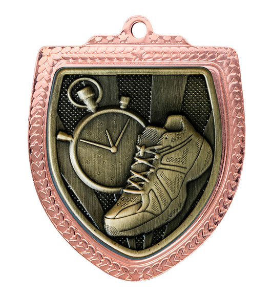 1067BVP-MS17G Shield Medal - Athletics 8cm