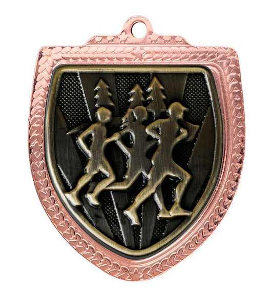 1067BVP-MS18G Shield Medal - Cross Country 8cm