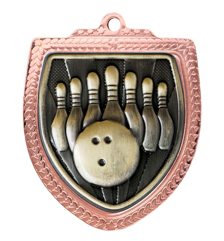 1067BVP-MS21G Shield Medal - Tenpin 8cm