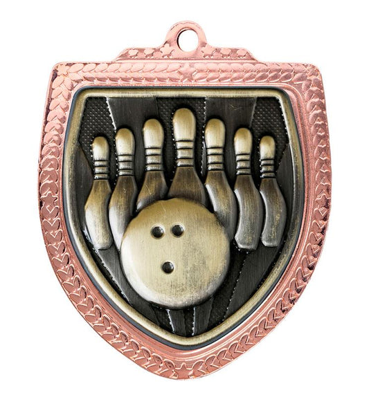 1067BVP-MS21G Shield Medal - Tenpin 8cm