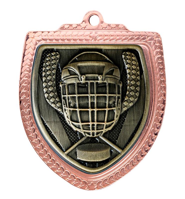 1067BVP-MS25G Shield Medal - Ice Hockey 8cm