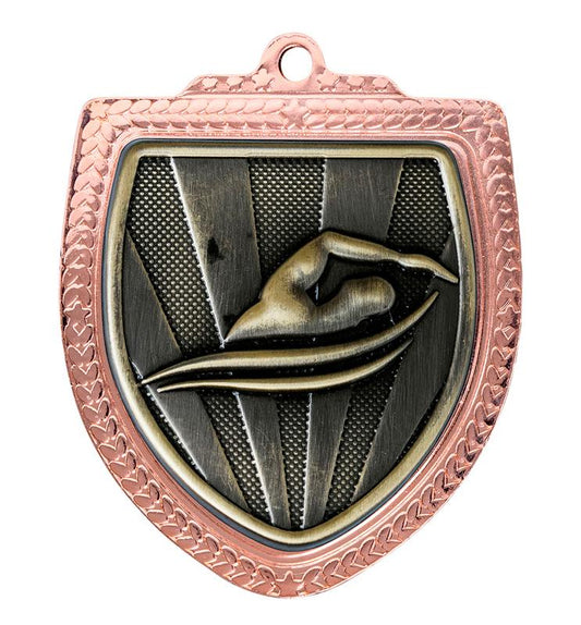 1067BVP-MS2G Shield Medal - Swimming 8cm