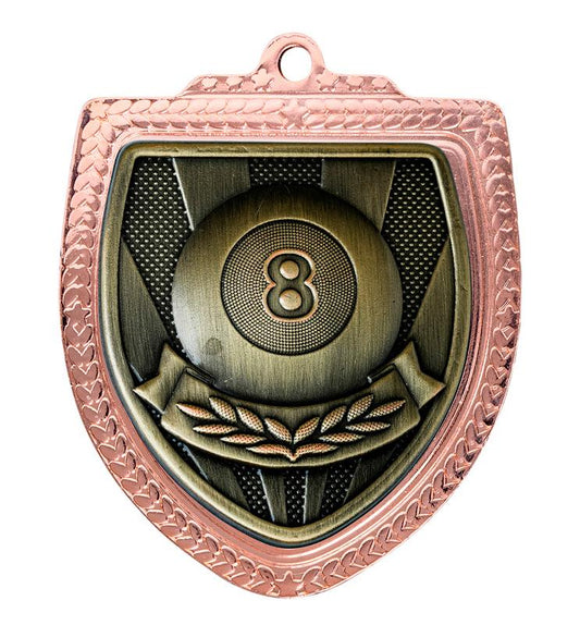 1067BVP-MS34B Shield Medal - Billiards/Pool Ball 8cm