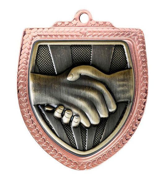1067BVP-MS38G Shield Medal - Fair Play/Sportsmanship 8cm