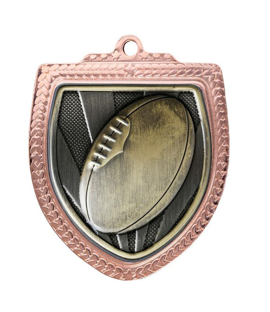 1067BVP-MS3B Shield Medal - Aussie Rules Ball 8cm