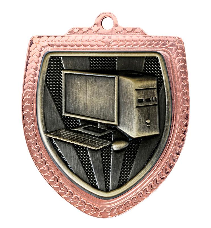 1067BVP-MS42G Shield Medal - Computers 8cm