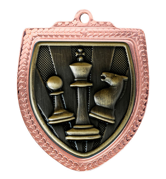 1067BVP-MS43G Shield Medal - Chess 8cm