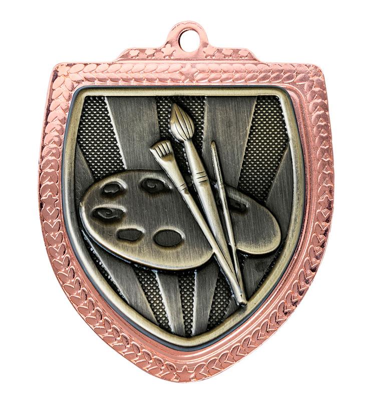 1067BVP-MS46G Shield Medal - Art 8cm