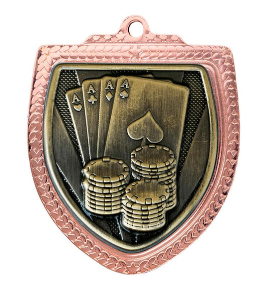 1067BVP-MS54G Shield Medal - Poker 8cm