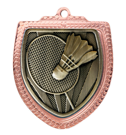 1067BVP-MS57G Shield Medal - Badminton 8cm