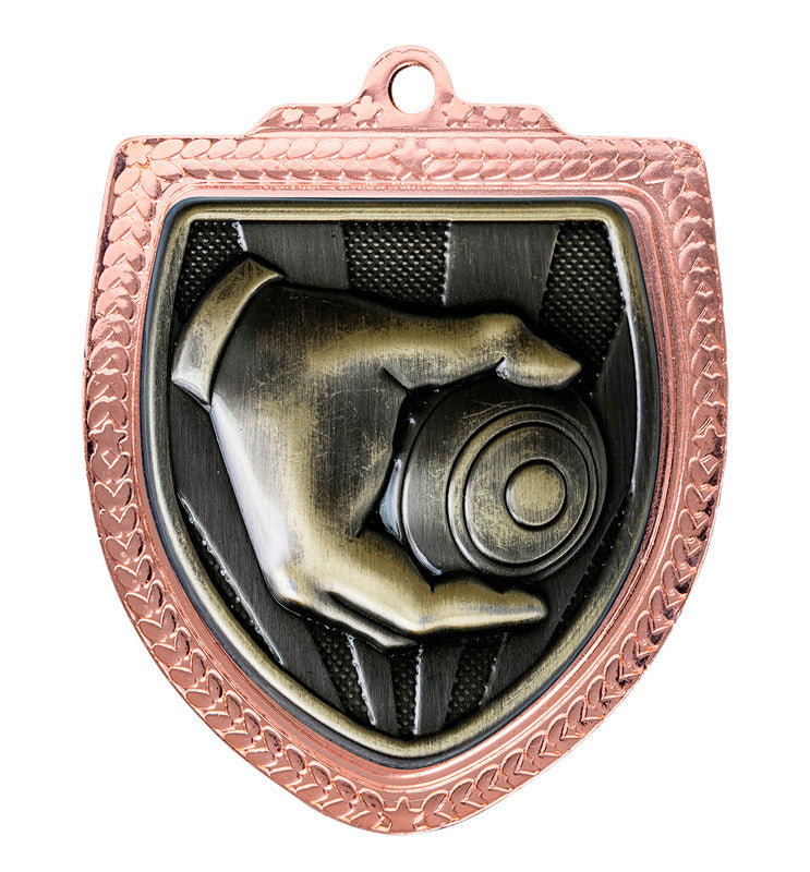 1067BVP-MS58G Shield Medal - Lawn Bowls 8cm