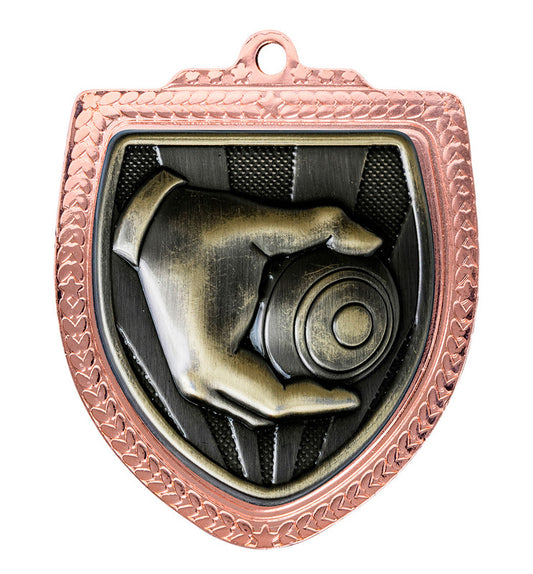 1067BVP-MS58G Shield Medal - Lawn Bowls 8cm