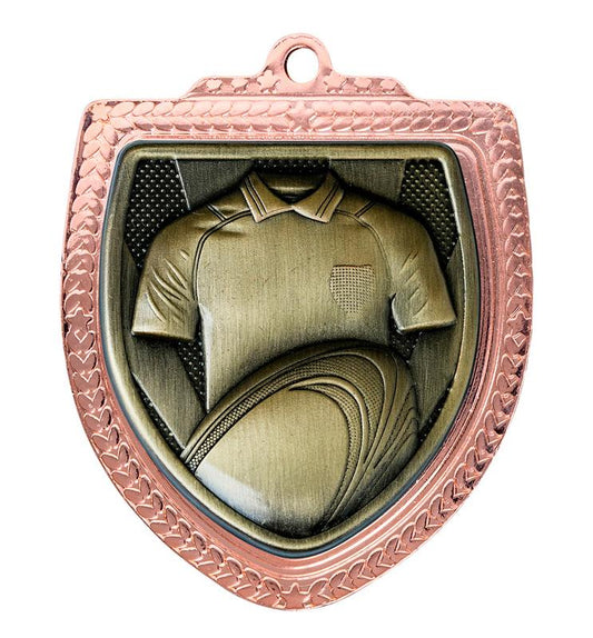 1067BVP-MS6S Shield Medal - Rugby Shirt 8cm
