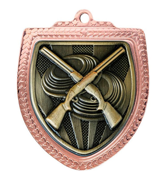 1067BVP-MS86G Shield Medal - Clay Pigeon Shooting 8cm