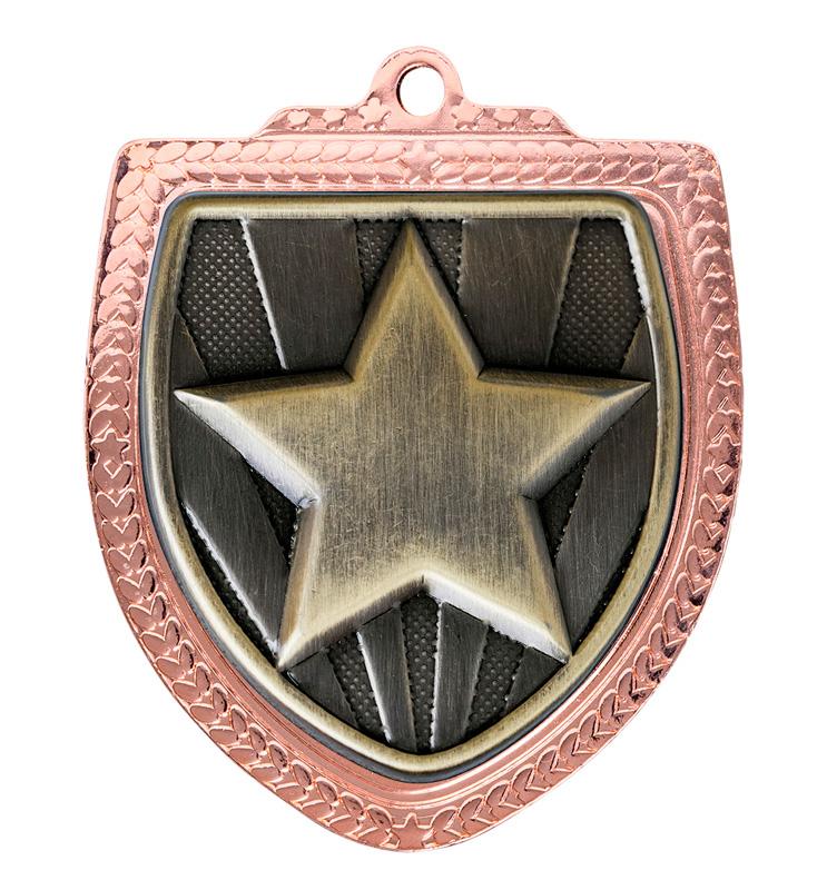 1067BVP-MS91G Shield Medal - Star 8cm