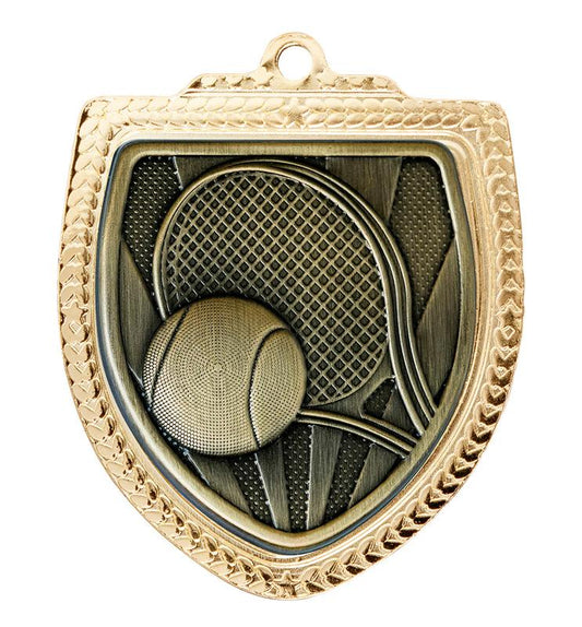1067GVP-MS12G Shield Medal - Tennis 8cm