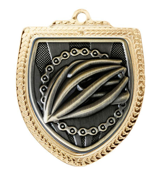 1067GVP-MS14G Shield Medal - Cycling 8cm