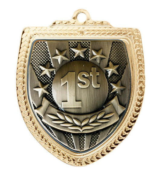1067GVP-MS1ST Shield Medal - 1ST 8cm