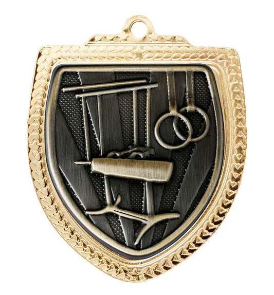 1067GVP-MS20G Shield Medal - Gymnastics 8cm