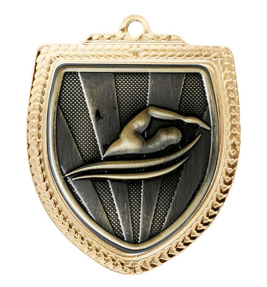 1067GVP-MS2G Shield Medal - Swimming 8cm