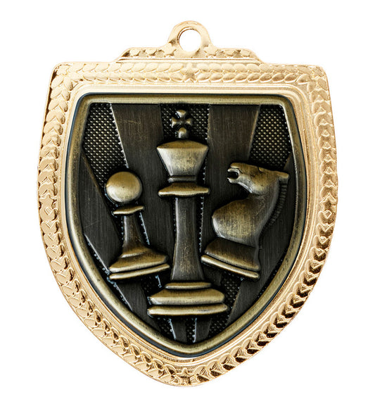 1067GVP-MS43G Shield Medal - Chess 8cm