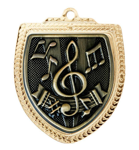 1067GVP-MS44G Shield Medal - Music 8cm