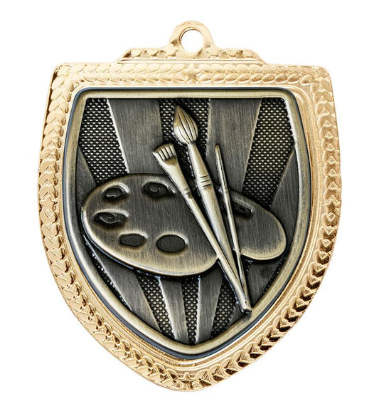 1067GVP-MS46G Shield Medal - Art 8cm