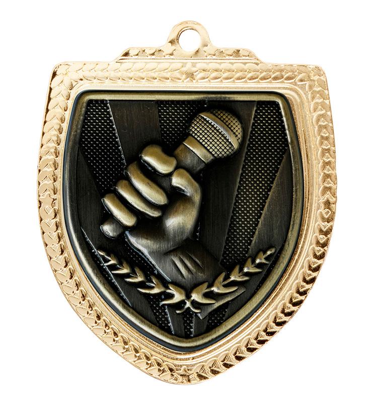 1067GVP-MS48G Shield Medal - Debating/Public Speaking 8cm