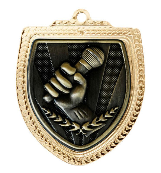 1067GVP-MS48G Shield Medal - Debating/Public Speaking 8cm