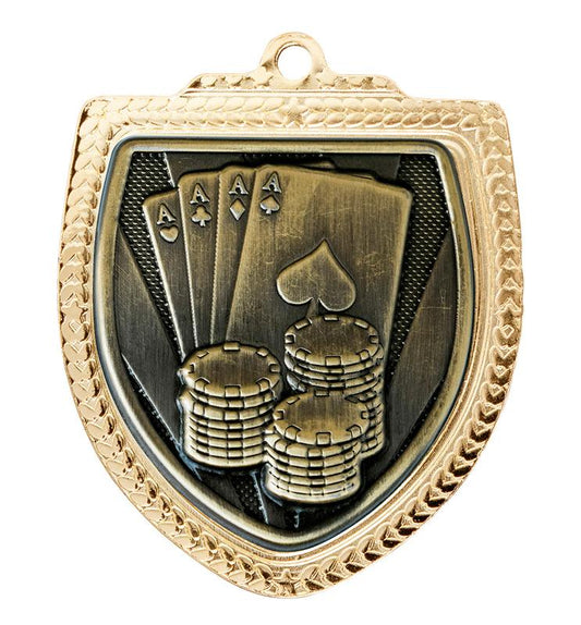 1067GVP-MS54G Shield Medal - Poker 8cm
