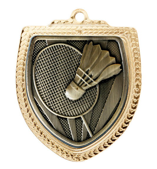 1067GVP-MS57G Shield Medal - Badminton 8cm