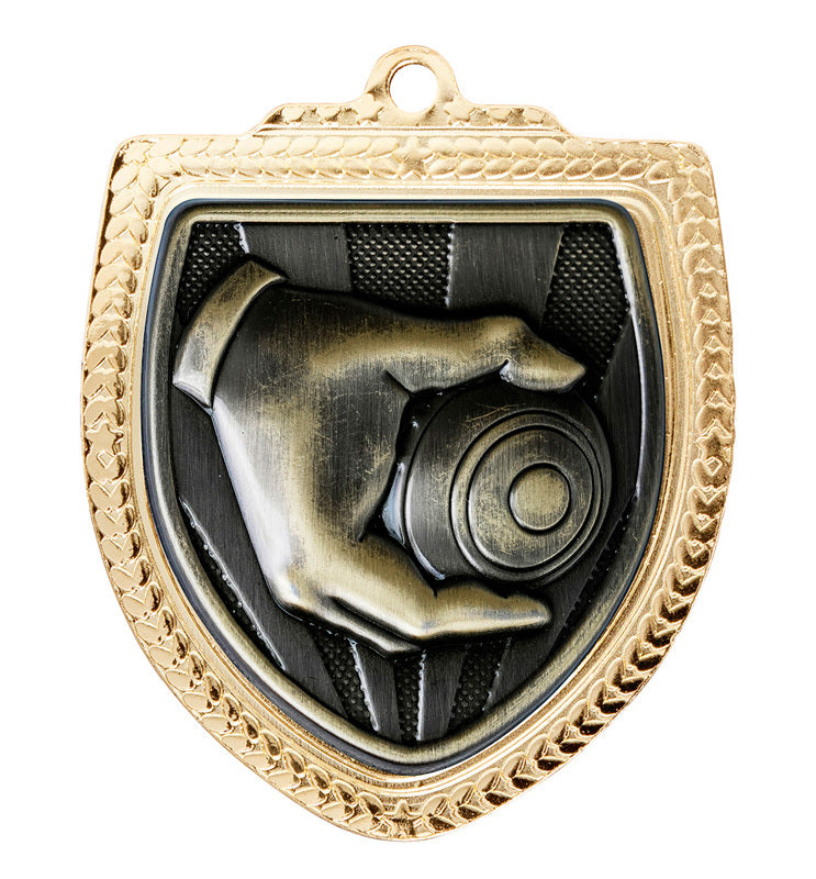1067GVP-MS58G Shield Medal - Lawn Bowls 8cm