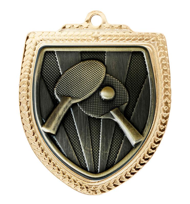 1067GVP-MS59G Shield Medal - Table Tennis 8cm