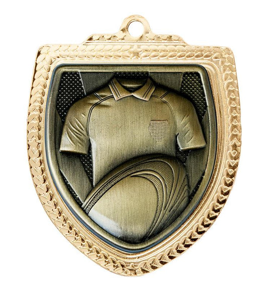 1067GVP-MS6S Shield Medal - Rugby Shirt 8cm