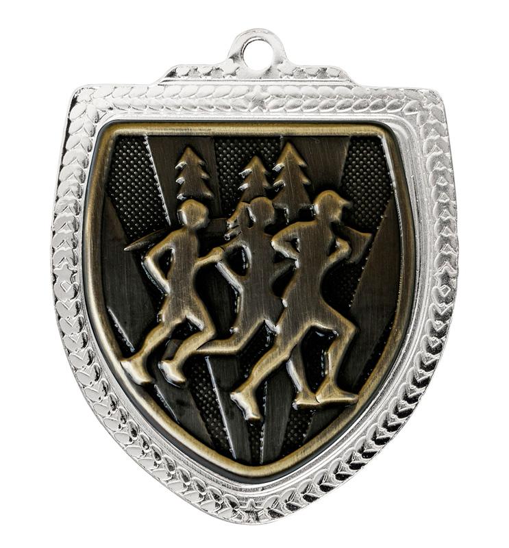 1067SVP-MS18G Shield Medal - Cross Country 8cm