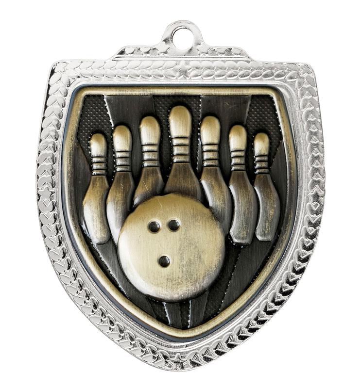 1067SVP-MS21G Shield Medal - Tenpin 8cm