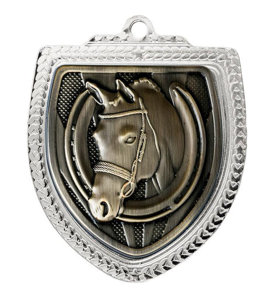 1067SVP-MS29G Shield Medal - Horses 8cm