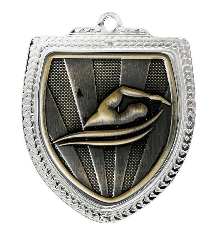 1067SVP-MS2G Shield Medal - Swimming 8cm