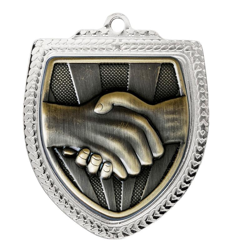 1067SVP-MS38G Shield Medal - Fair Play/Sportsmanship 8cm