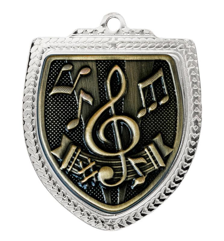 1067SVP-MS44G Shield Medal - Music 8cm