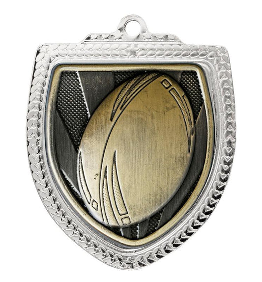 1067SVP-MS6B Shield Medal - Rugby Ball 8cm