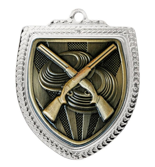 1067SVP-MS86G Shield Medal - Clay Pigeon Shooting 8cm