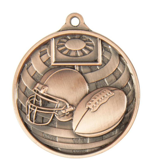 1073-27BR Global Medal-Grid Iron Football 5cm