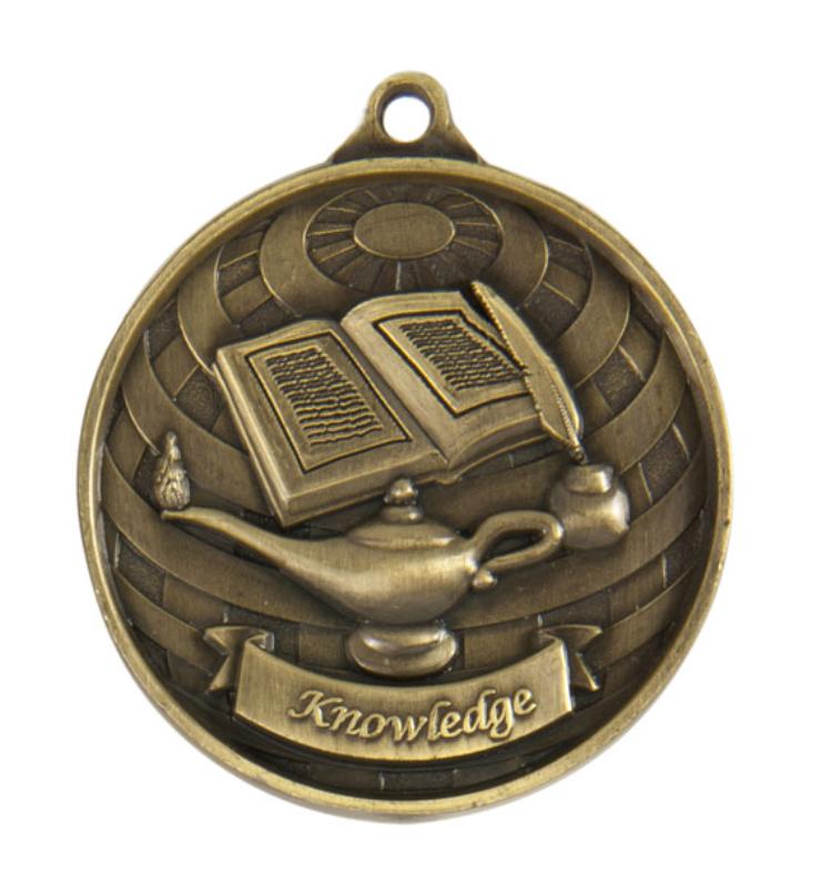 1073-39G Global Medal-Lamp of Knowledge 5cm