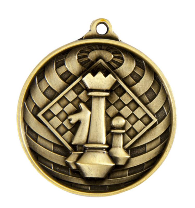 1073-43G Global Medal-Chess 5cm