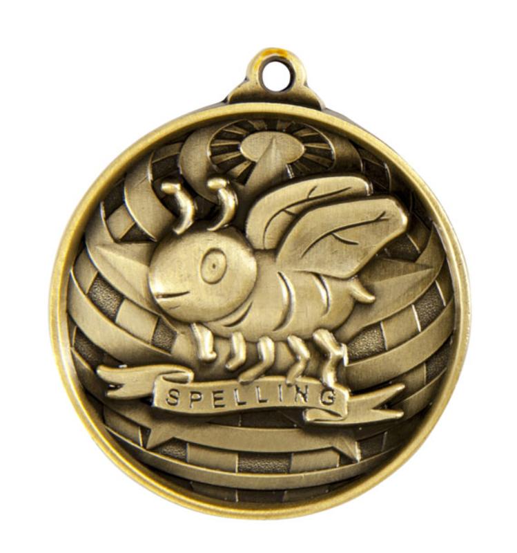 1073-50G Global Medal-Spelling 5cm