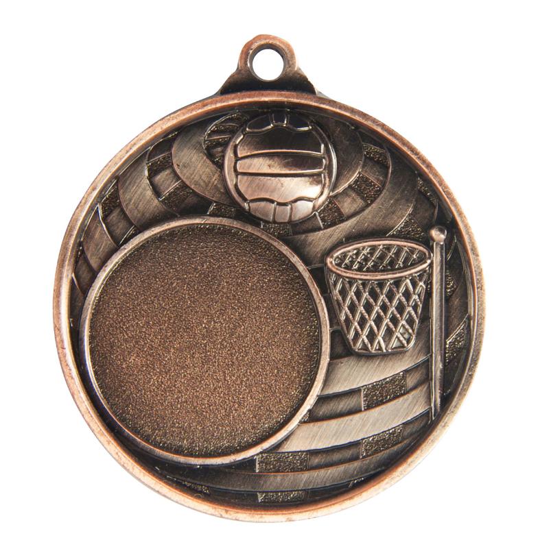 1073C-8BR Global Medal -Netball + 25mm insert 5cm
