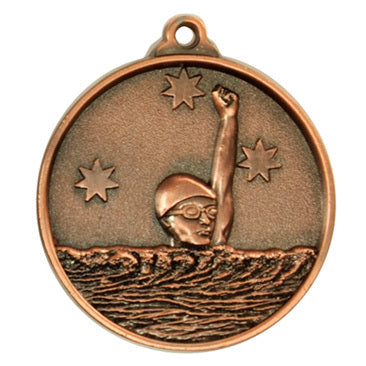 1075-2BR Southern Cross Medal-Swimming 5cm